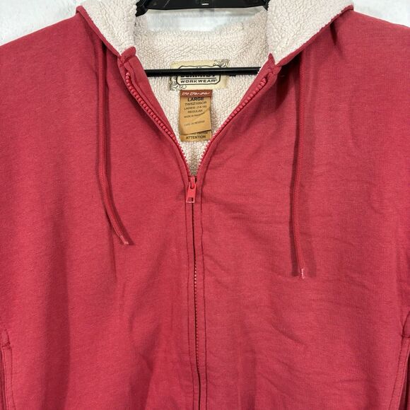 CE Schmidt Workwear Jacket Womens Size Large Red Zip Front Cotton Blend - Picture 2 of 15